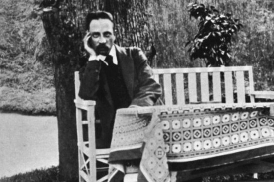 Rilke on a garden bench